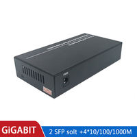 Commutateur réseau Gigabit 2 fibres 4 RJ45, transceiver optique BIDI 20KM, POE, SNMP, QoS, convertisseur de média