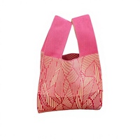 Sac fourre-tout décontracté en tricot tissé, style coréen, avec nœud décoratif, en polyester bicolore, avec dragonne