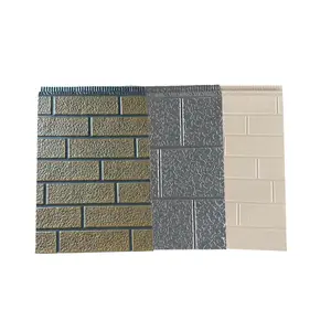 14mm-25mm PU sandwich brick wall panel metal insulation board with polyurethane/eps foam/cps/rock wool sandwich