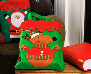 Venta caliente de la venta directa de fábrica logotipo personalizado decoración de Navidad bolsa de dulces fieltro bolsa de regalo de Navidad - Product Image 3