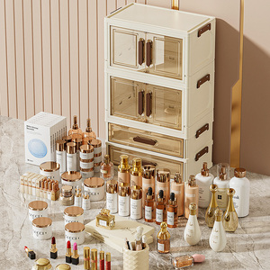 Nhà hiện đại đơn giản Thiết kế lưu trữ giá xuyên biên giới mỹ phẩm Tủ PP chất liệu có thể gập lại bảng chăm sóc da hộp lưu trữ Thùng - Product Image 6