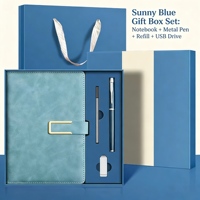 Ensemble Promotionnel de Luxe Personnalisé A5 Stylo Journal Rechargeable en Cuir PU Magnétique Bureau d'Affaires Papeterie Cadeau Noël
