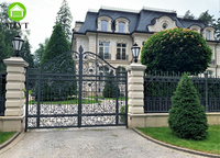 Portail pivotant en fer forgé personnalisé, moderne, écologique, pour manoir, jardin, ferme intelligente, finition thermolaquée, sécurité, modélisation 3D