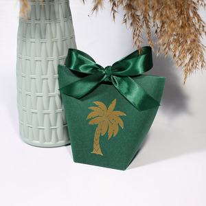 Caja de regalo del Día Nacional de Arabia Saudita, diseño de palmera dorada, caja de dulces reutilizable para festivales de Oriente Medio, golosinas de Chocolate Tropical - Product Image 6