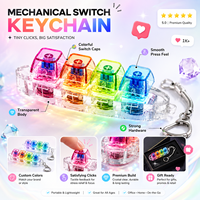 Customizable Anime Acrylic UV Printed Square Design Light Keychain Keycap Switch Fidget Clicker Lightweight Stress Relief Toy