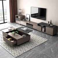 Meuble TV de Luxe - Support TV Moderne en Bois avec Table Basse pour Maison, Hôtel, Salon