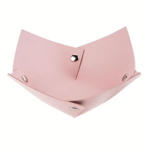 Portable Entryway Table Pu Leather Jewelry Valet Tray <b>Foldable</b> <b>Desk</b> Catchall Dish Plate - Product Image 1