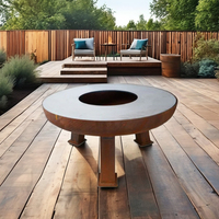 Élégance patinée par foyer en acier Corten classique avec la beauté durable