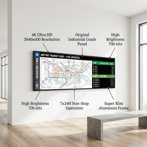 Écran LCD ultra large de 86 pouces pour l'affichage des informations de vol à l'aéroport et les informations pour les passagers du métro - Product Image 2