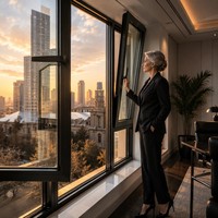 Ventana Abatible de Doble Vidrio con Aislamiento Térmico, Insonorización, Anticongelamiento, Ahorro Energético, Panorámica, Segura y con Bloqueo para una Mayor Claridad y Comodidad.