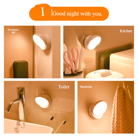 Lampe LED sans fil à détecteur de mouvement 360° rotative, rechargeable par USB, à économie d'énergie, avec induction corporelle PIR, pour chambre et armoire