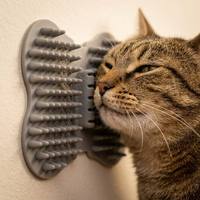 Griffoir mural d'angle pour chat, grattoir auto-nettoyant en silicone motif dessin animé, jouet de massage qui élimine les poils morts pour le jeu quotidien des chats d'intérieur