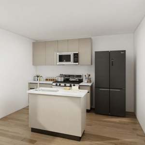 Modular Modern Wooden Kitchen Storage <b>Cabinet</b> with <b>Wall</b>-<b>mounted</b> <b>Cabinet</b> and Accessories - Product Image 2