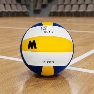 Ballon de Beach-Volley Professionnel Personnalisé OEM DOM pour Entraînement et Match, Jaune Bleu Marine, en PVC, PU, TPU, Cuir, Taille 5, Vente en Gros - Product Image 6