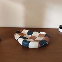 SAIDKOCC 20x15x4.5cm mosaïque de marbre naturel noir blanc marron couleurs mélangées anneau bijoux plateau de rangement café caboteur irrégulier