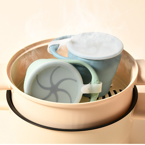 New Arrival Foldable Silicone <b>Bowl</b> <b>Lid</b> Toddler Kids' Snack Storage Container Baby Gift Collapsible <b>Bowl</b> Catcher Built-in Ice - Product Image 5