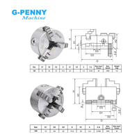 Kit de tête de division CNC à boucle fermée NEMA23, 4ème axe, 3/4 mâchoires, 100 mm, 2,2 Nm, pour machine de fraisage rotative