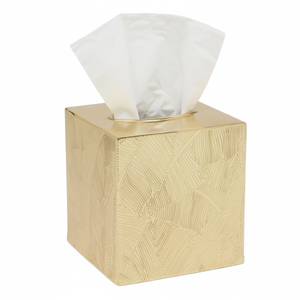 Caja de pañuelos de Metal decorativa Metal acabado dorado forma cuadrada servilletero de mesa encimera de cocina sala de estar multiuso - Product Image 1