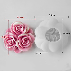 Moule en silicone 3D Fleur de lotus rose pour pâtisserie DIY, <span class=keywords><strong>fondant</strong></span>, gypse, <span class=keywords><strong>diffuseur</strong></span> d'arômes, pierre, bougie, savon - Product Image 2