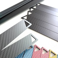 Plaque en fibre de carbone colorée découpée CNC, feuille de fibre de carbone colorée sur mesure, service de découpe personnalisé, pièces