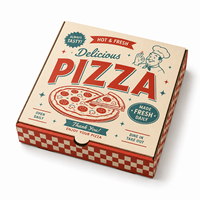 Boîte d'emballage pour pizza carrée écologique, recyclable et biodégradable avec gaufrage, en carton ondulé robuste pour l'emballage alimentaire