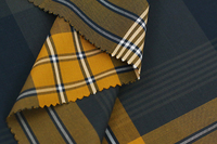 Tissu de chemise pour hommes prêt à expédier, en bambou, polyester et élasthanne, teint en fil, à rayures, style professionnel, infroissable