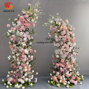 Arche de mariage artificielle lisse plantes de roses en soie 1.8-2.4m forme personnalisable décoration florale - Product Image 1