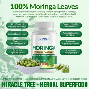 Capsules de Moringa en marque privée, extrait pur de feuilles de Moringa biologique, soutien énergétique, métabolisme et immunité, 180 gélules. 500 mg par portion - Product Image 6