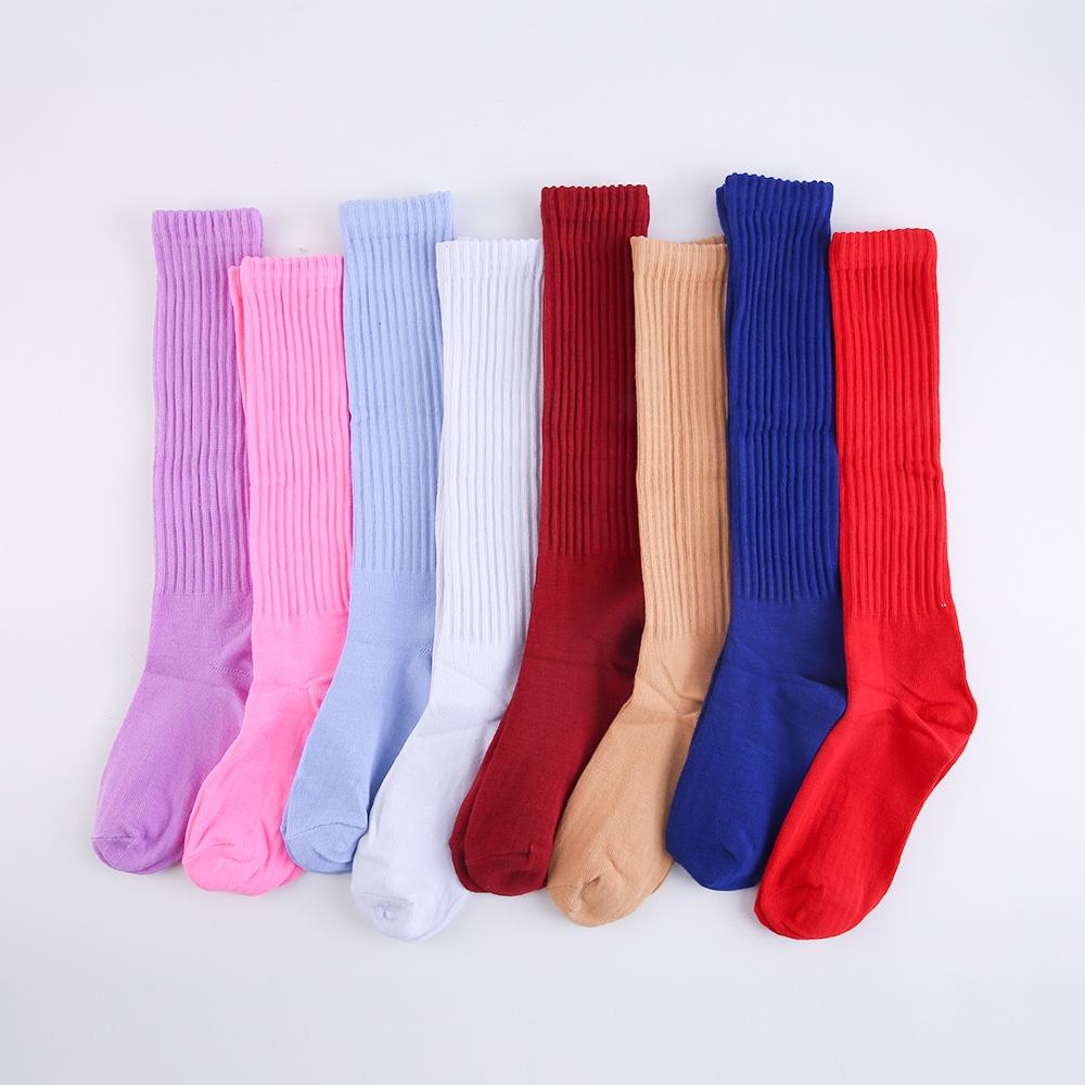 New Fashion Colorful Knitted Heavy Socks Wholesale Cotton Solid Thick Slouch Socks for Women Girls Kids