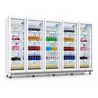 Jinfugui Porte en verre commerciale Double température Affichage des boissons Refroidisseur 450L vertical Boisson Réfrigérateur