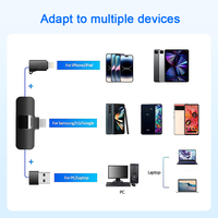 Microphone professionnel pour téléphones mobiles, Android, Iphone, Youtube, enregistrement etc Microphone lavalier sans fil avec mini bouton