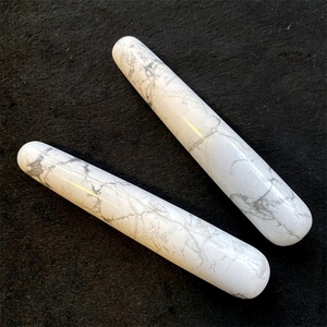 批发天然石愈合精神水晶棒振动器性玩具Howlite Yoni按摩棒 - Product Image 4
