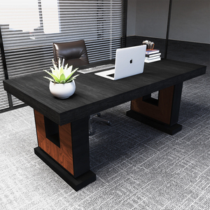 Nouveau design, mobilier de bureau moderne, table en bois, bureau de direction, bureau en bois de chêne noir - Product Image 4