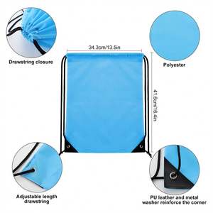 Wholesale Custom Logo Polyester Shopping <b>Drawstring</b> Bag High Quality Cheap Draw String Bags Sport Gym <b>Backpack</b> - Product Image 2