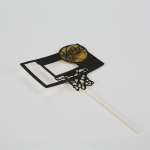 Basketball Hoop Cake Topper Die Cut Paper Birthday Decor Accessory - Product Image 4