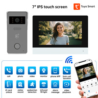 Timbre Inteligente para el Hogar de 2 Cables, Timbre con Video Intercomunicador de 1080P, Cámara de Videoportero, Timbre con Pantalla Táctil de 7 Pulgadas