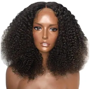यूरोपीय अमेरिकी महिलाओं के काले छोटे कर्ल मध्यम लंबे बाल विग सिर में रासायनिक फाइबर छोटे कर्ल थोक अफ्रीकी वाइग्स को कवर करता है