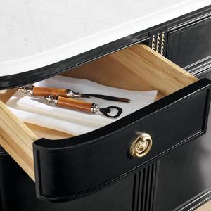 <span class=keywords><strong>Credenza</strong></span> Classica di Lusso <span class=keywords><strong>Nera</strong></span> con Piano in Marmo, Mobile Buffet per Sala da Pranzo e Casa - Product Image 6