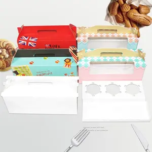 Multicolore 3 Grilles Gâteau Rouleau Rose D'emballage De Cuisson Portable Boîte de Cupcake