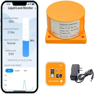 Hupira Tuya Smart Kabelloser Wassertank-Füllstandsensor Ultraschall-Fernanzeige APP-Alarm-Monitor 0,02m Genauigkeit PC-Material für Zuhause - Product Image 5
