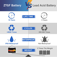 Batterie LiFePO4 ZTGF 12V 100Ah rechargeable, batterie solaire au lithium, batterie lithium-ion 12V