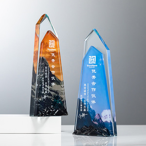 Customized Crystal <b>Trophy</b> 10x24cm Laser <b>Engraved</b> Digital Printing Durable Conference Business Gift - Product Image 3