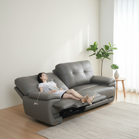 Sofá Reclinable Zero Wall 3+2+1 de Cuero Genuino para Sala de Estar