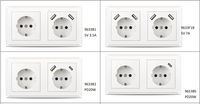 Prise murale intelligente USB Type-C moderne 16A 5V 3.5A 1 port USB Prise EU Protection enfant Ignifuge 4000W Puissance maximale