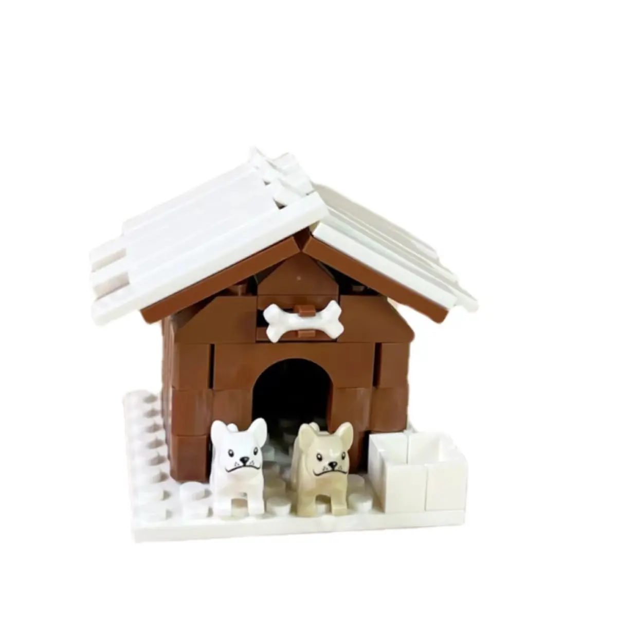 creative New Farm Blocks Set for Children Toys Desktop Ornaments MOC Doghouse Kennel with Dog Building Blocks toy