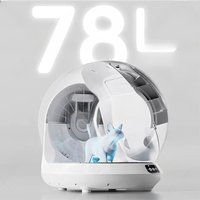 OEM Bac à litière pour chat autonettoyant grande capacité 78L, contrôle par application, fonctionnement silencieux et mains libres pour les foyers multi-chats en intérieur