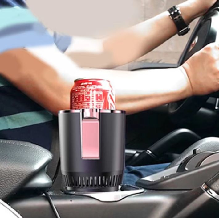 Auto Cooling and Heating Cup Holder, 2-in-1 Portable Smart Car Cup Drinks Holder for Water Coffee Mi