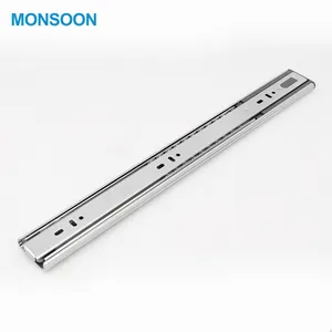 Light Duty Quiet furniture rails channel Soft close full extension ball bearing slide 3 Folds Chest Of Drawers Drawer Slides