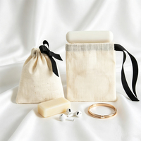 Pochette en coton imprimée sur mesure avec logo sérigraphié pour boucles d'oreilles, boîtes et emballages de bijoux, sac cadeau en toile pour bracelets