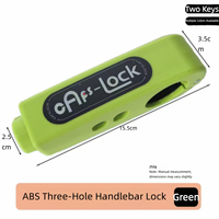 Verrou de guidon universel portable antivol en alliage d'aluminium, verrou de levier de frein durable en ABS pour vélos, VTT, motos, vert